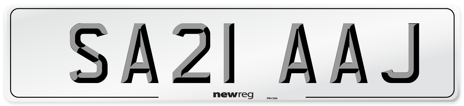 SA21 AAJ Number Plate from New Reg